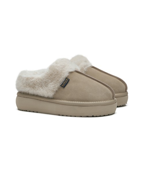 ROCKFISH WEATHERWEAR（ロックフィッシュウェザーウェア）の「CLOUDY FLATFORM FUR MULES（スリッポン・レディース・モカ/ブラウン/チョコ/ブラック/サンドベージュ・23.0cm/24.0cm/25.0cm）」の11枚目の写真