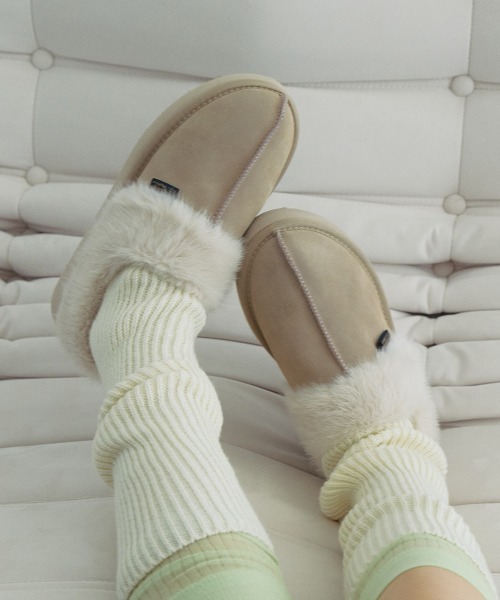 ROCKFISH WEATHERWEAR（ロックフィッシュウェザーウェア）の「CLOUDY FLATFORM FUR MULES（スリッポン・レディース・モカ/ブラウン/チョコ/ブラック/サンドベージュ・23.0cm/24.0cm/25.0cm）」の7枚目の写真
