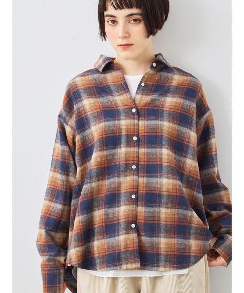 SM2(エスエムツー)の「起毛チェックシャツ(シャツ/ブラウス・レディース・ブラック/ブルー/ベージュ・F)」の1枚目の写真