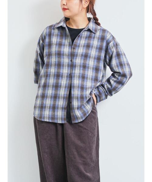 SM2(エスエムツー)の「起毛チェックシャツ(シャツ/ブラウス・レディース・ブラック/ブルー/ベージュ・F)」の3枚目の写真