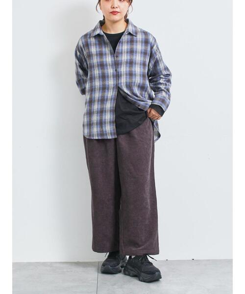 SM2(エスエムツー)の「起毛チェックシャツ(シャツ/ブラウス・レディース・ブラック/ブルー/ベージュ・F)」の4枚目の写真