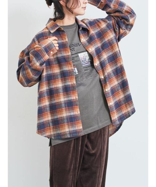 SM2(エスエムツー)の「起毛チェックシャツ(シャツ/ブラウス・レディース・ブラック/ブルー/ベージュ・F)」の12枚目の写真