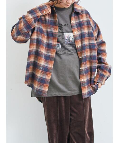 SM2(エスエムツー)の「起毛チェックシャツ(シャツ/ブラウス・レディース・ブラック/ブルー/ベージュ・F)」の15枚目の写真