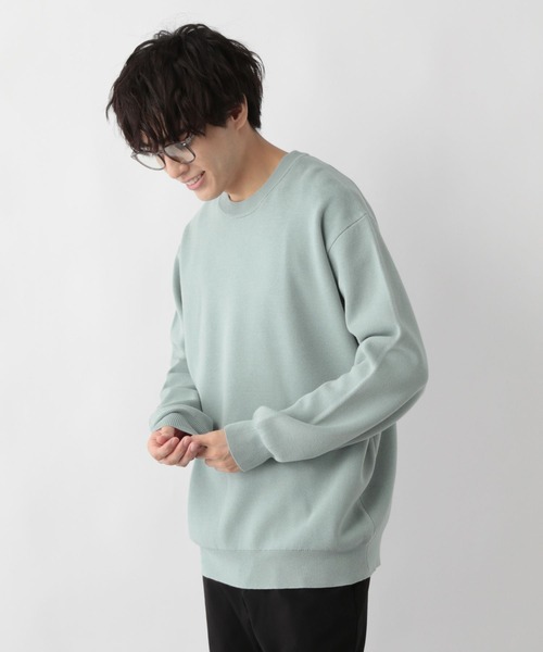 GLOBAL WORK(グローバルワーク)の「スウェットライクオテラクニット/ピグメント/581074(ニット/セーター・メンズ・スカイブルー/チャコールグレー・SMALL/MEDIUM/LARGE/X-LARGE)」の8枚目の写真