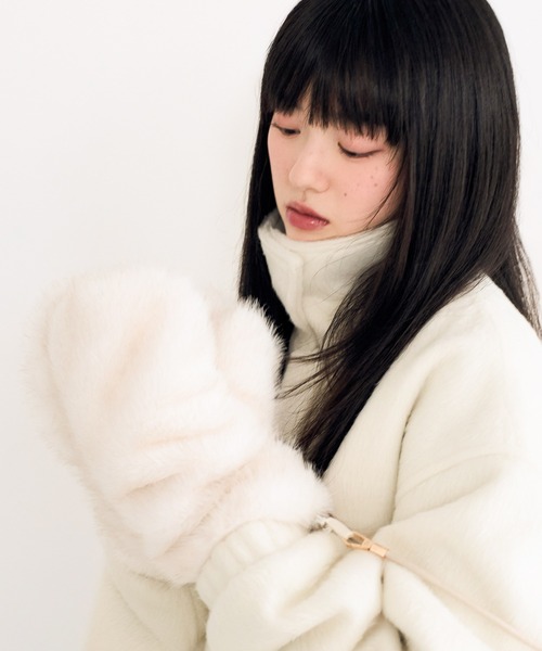 Heather(ヘザー)の「ファーミトン 611628(手袋・レディース・ブラウン/ベージュ/オフホワイト・ONE SIZE)」の17枚目の写真