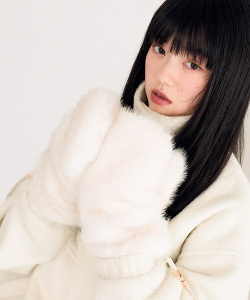 Heather(ヘザー)の「ファーミトン 611628(手袋・レディース・ブラウン/ベージュ/オフホワイト・ONE SIZE)」の18枚目の写真