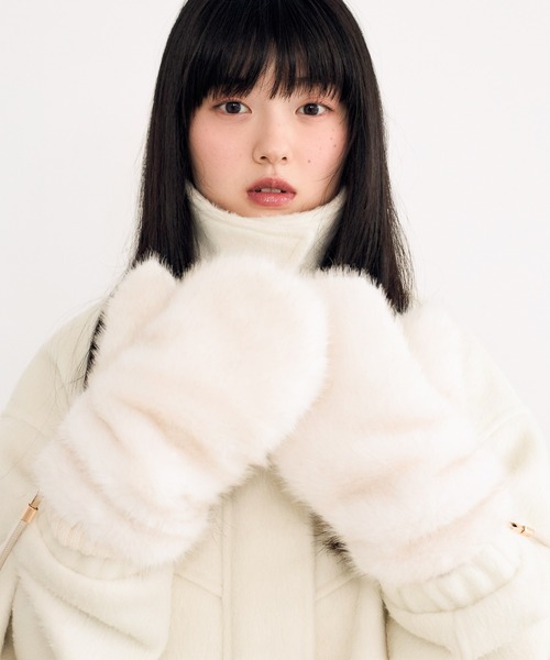 Heather(ヘザー)の「ファーミトン 611628(手袋・レディース・ブラウン/ベージュ/オフホワイト・ONE SIZE)」の20枚目の写真