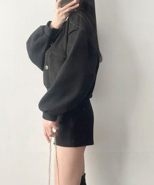 VIVID LADY(ビビッドレディー)の「パフスリーブ ショート丈 チェスターコート アウター(チェスターコート・レディース・グレー/ブラック/ライトベージュ・FREE)」の20枚目の写真