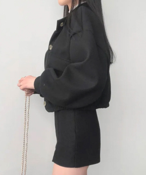 VIVID LADY(ビビッドレディー)の「パフスリーブ ショート丈 チェスターコート アウター(チェスターコート・レディース・グレー/ブラック/ライトベージュ・FREE)」の9枚目の写真