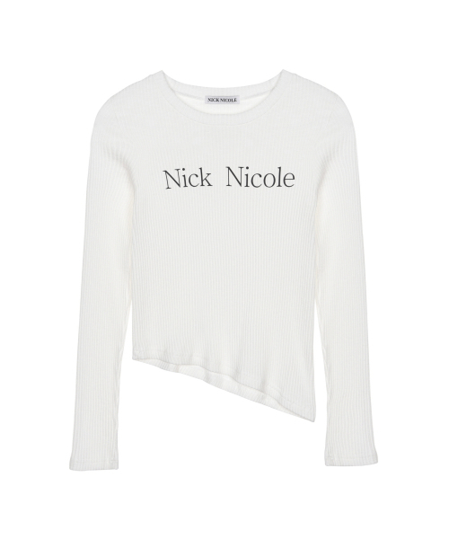 NICK&NICOLE(ニックアンドニコール)の「OBLIQUE LINE LONG SLEEVE TOP_IVORY(Tシャツ/カットソー・レディース・その他・MEDIUM)」の4枚目の写真