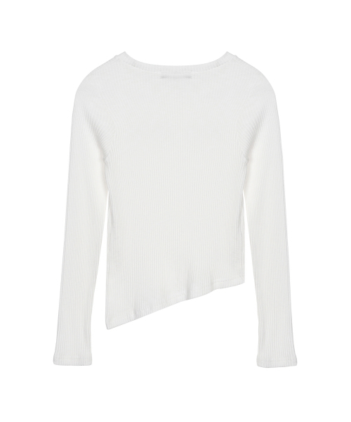 NICK&NICOLE(ニックアンドニコール)の「OBLIQUE LINE LONG SLEEVE TOP_IVORY(Tシャツ/カットソー・レディース・その他・MEDIUM)」の5枚目の写真
