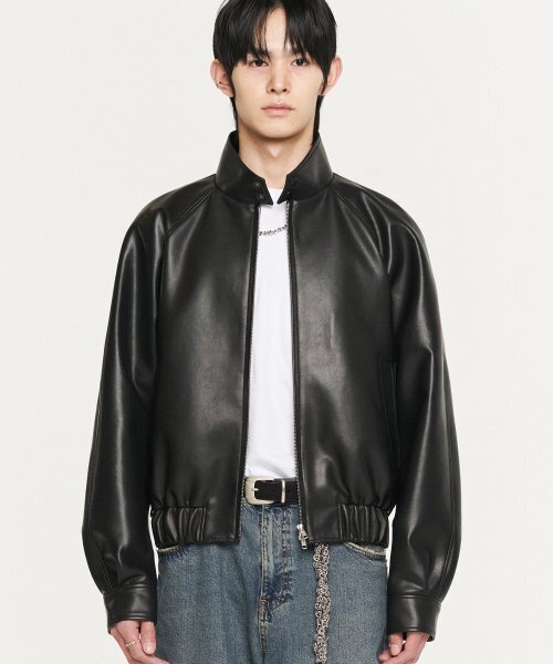 DOFFJASON(ドフジェーソン)の「ヴィーガンレザー ハリントンジャケット BLACK(ライダースジャケット・メンズ・その他・XX-LARGE/LARGE/X-LARGE/MEDIUM)」の1枚目の写真
