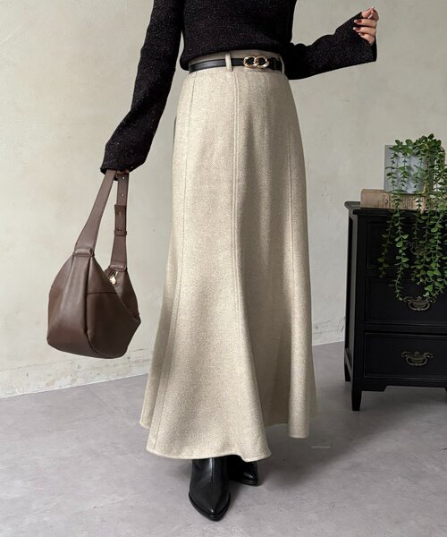 Thevon(ゼボン)の「ツイードマーメイドスカート(スカート・レディース・アイボリー/ブラック/ブラウン・S/M)」の7枚目の写真