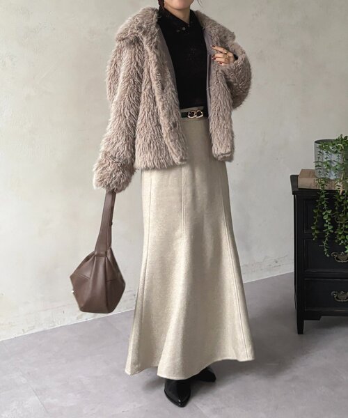 Thevon(ゼボン)の「ツイードマーメイドスカート(スカート・レディース・アイボリー/ブラック/ブラウン・S/M)」の12枚目の写真