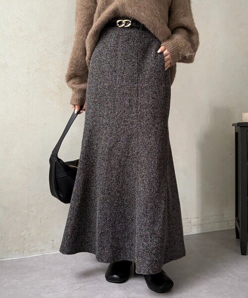 Thevon(ゼボン)の「ツイードマーメイドスカート(スカート・レディース・アイボリー/ブラック/ブラウン・S/M)」の15枚目の写真