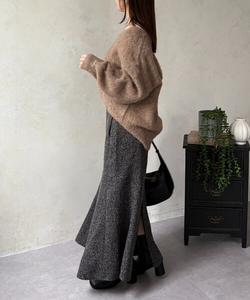 Thevon(ゼボン)の「ツイードマーメイドスカート(スカート・レディース・アイボリー/ブラック/ブラウン・S/M)」の19枚目の写真