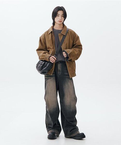 MUSINSA STANDARD（ムシンサスタンダード）の「ワッフルリラックスクルーネック長袖Tシャツ [ダークグレー]（Tシャツ/カットソー・メンズ・その他・SMALL/MEDIUM/LARGE/X-LARGE/XX-LARGE/XXX-LARGE）」の5枚目の写真