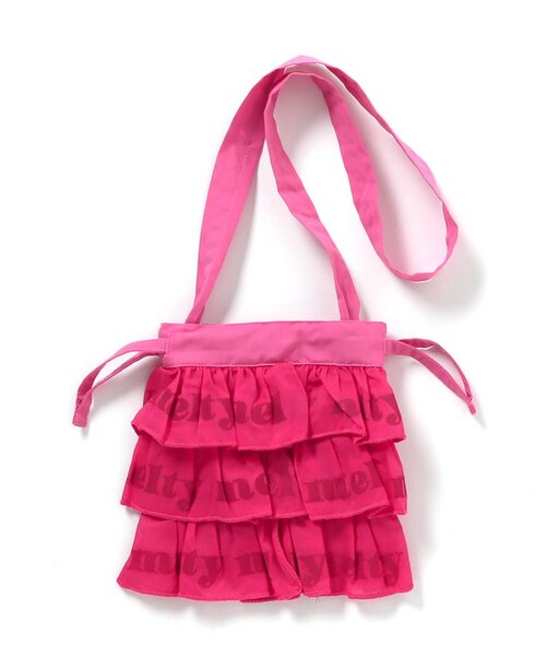 BREEZE(ブリーズ)の「フリル巾着バック(ショルダーバッグ・キッズ・ブラウン/ピンク・FREE)」の4枚目の写真