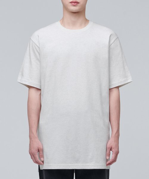 MUSINSA STANDARD（ムシンサスタンダード）の「レイヤードクルーネックTシャツ_ロング丈 [オートミール]（Tシャツ/カットソー・メンズ・その他・X-SMALL/SMALL/MEDIUM/LARGE/X-LARGE）」の2枚目の写真
