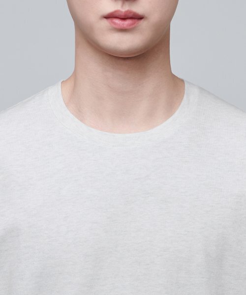 MUSINSA STANDARD（ムシンサスタンダード）の「レイヤードクルーネックTシャツ_ロング丈 [オートミール]（Tシャツ/カットソー・メンズ・その他・X-SMALL/SMALL/MEDIUM/LARGE/X-LARGE）」の5枚目の写真