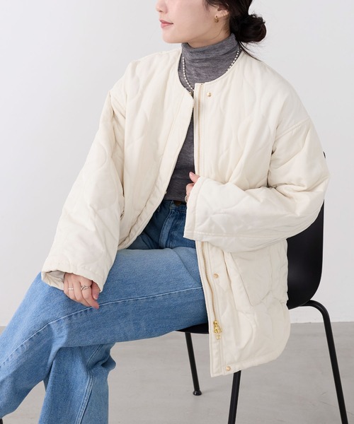 ノーカラーキルティングコート（ノーカラーコート）｜MICA&DEAL