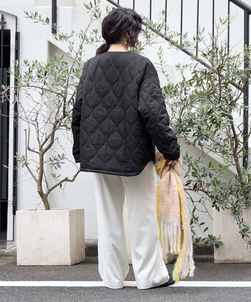 MICA&DEAL キルティングノーカラーコート