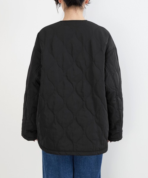 MICA&DEAL（マイカ＆ディール）の「ノーカラーキルティングコート（ノーカラーコート・レディース・オフホワイト/ブラック/ブラウン・FREE）」の19枚目の写真