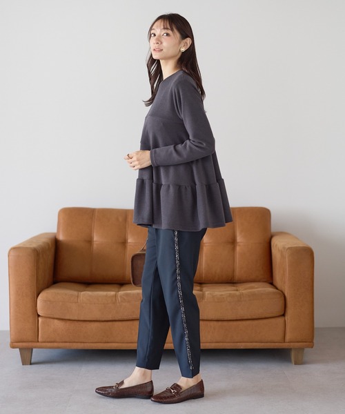 Neige（ネージュ）の「バックリボンティアードフレアトップス（Tシャツ/カットソー・レディース・アイボリー/グレー/ネイビー・ONE SIZE）」の6枚目の写真