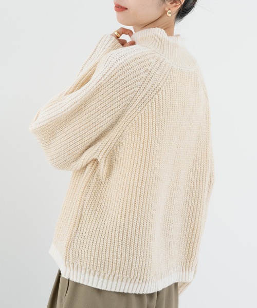 refinedworks（リファインドワークス）の「【refinedworks】冬の表情を彩る ラインニット（ニット/セーター・レディース・ベージュ/オレンジ・FREE）」の9枚目の写真