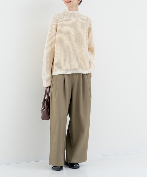 refinedworks（リファインドワークス）の「【refinedworks】冬の表情を彩る ラインニット（ニット/セーター・レディース・ベージュ/オレンジ・FREE）」の17枚目の写真