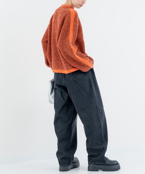 refinedworks（リファインドワークス）の「【refinedworks】冬の表情を彩る ラインニット（ニット/セーター・レディース・ベージュ/オレンジ・FREE）」の14枚目の写真