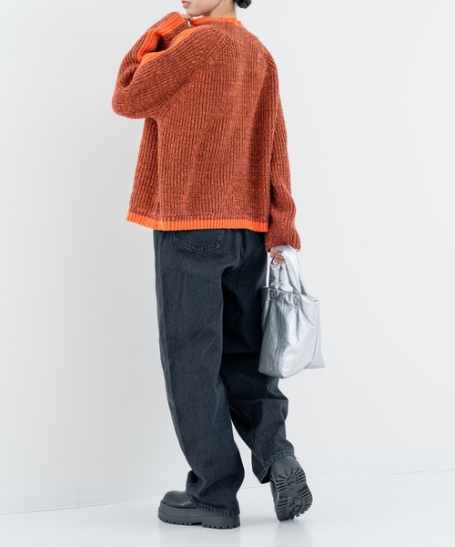 refinedworks（リファインドワークス）の「【refinedworks】冬の表情を彩る ラインニット（ニット/セーター・レディース・ベージュ/オレンジ・FREE）」の15枚目の写真