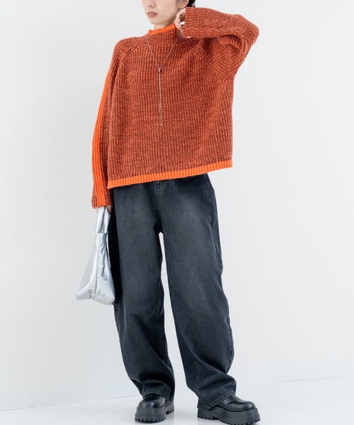 refinedworks（リファインドワークス）の「【refinedworks】冬の表情を彩る ラインニット（ニット/セーター・レディース・ベージュ/オレンジ・FREE）」の16枚目の写真