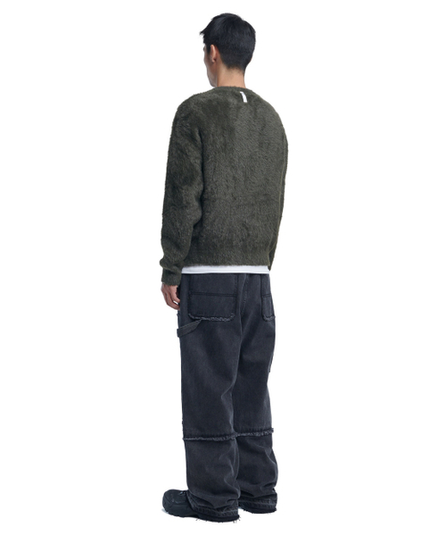 NOMANUAL(NOMANUAL)の「CROPPED HAIRY KNIT - KHAKI(ニット/セーター・レディース・その他・MEDIUM/LARGE/X-LARGE/SMALL)」の4枚目の写真