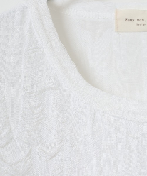 many men many mind(メニーメンメニーマインド)の「MANYMENMANYMINDS ダメージ加工/7分袖/グランジ/Tシャツ(Tシャツ/カットソー・メンズ・ホワイト・M)」の4枚目の写真