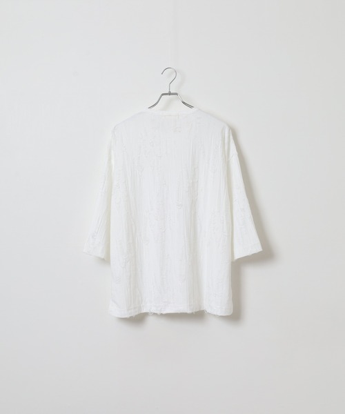 many men many mind(メニーメンメニーマインド)の「MANYMENMANYMINDS ダメージ加工/7分袖/グランジ/Tシャツ(Tシャツ/カットソー・メンズ・ホワイト・M)」の5枚目の写真