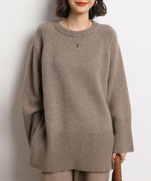 サイドスリットオーバーサイズニットトップス