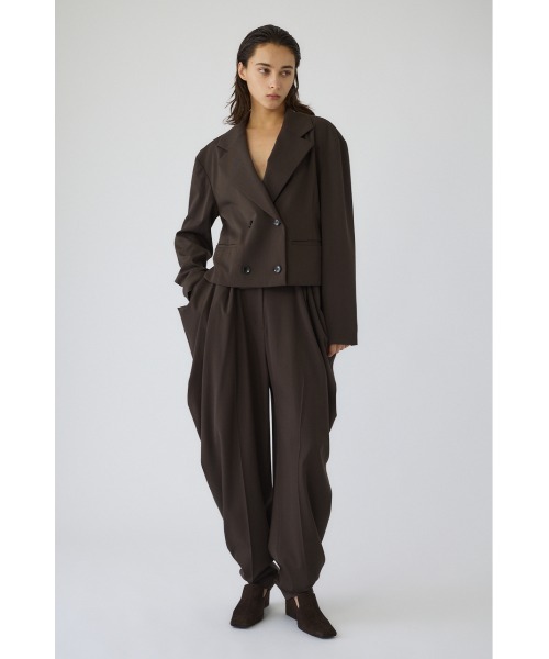 RIM.ARK（リムアーク）の「Double breasted short JK ダブルブレストショートジャケット（テーラードジャケット・レディース・ブラウン/ベージュ/ブラック・FREE）」の2枚目の写真