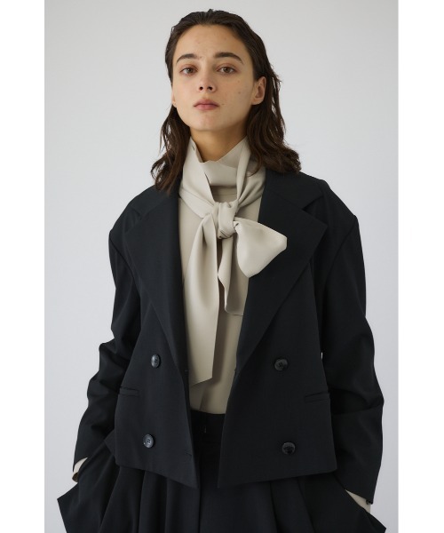 RIM.ARK（リムアーク）の「Double breasted short JK ダブルブレストショートジャケット（テーラードジャケット・レディース・ブラウン/ベージュ/ブラック・FREE）」の4枚目の写真