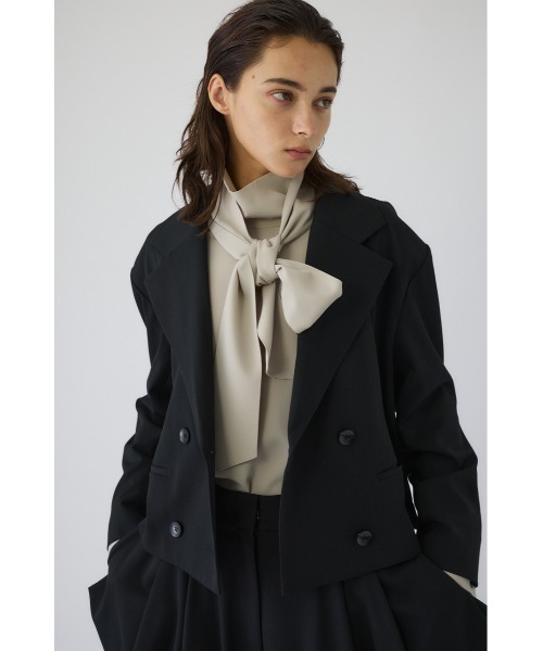 RIM.ARK（リムアーク）の「Double breasted short JK ダブルブレストショートジャケット（テーラードジャケット・レディース・ブラウン/ベージュ/ブラック・FREE）」の13枚目の写真