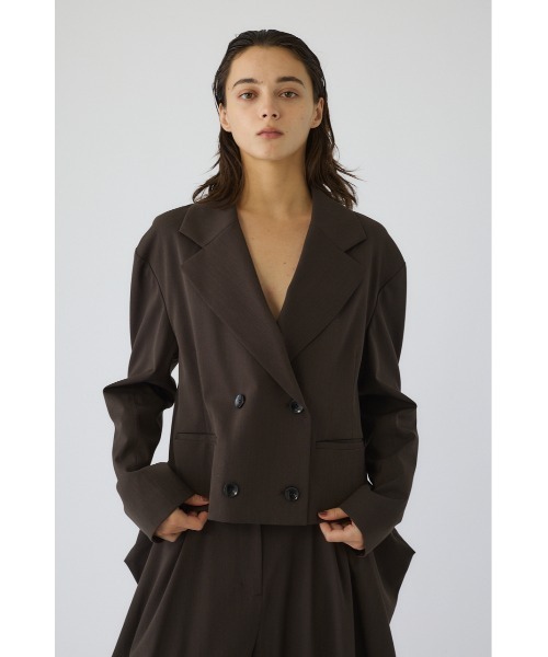 RIM.ARK（リムアーク）の「Double breasted short JK ダブルブレストショートジャケット（テーラードジャケット・レディース・ブラウン/ベージュ/ブラック・FREE）」の18枚目の写真