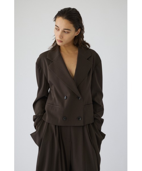 RIM.ARK（リムアーク）の「Double breasted short JK ダブルブレストショートジャケット（テーラードジャケット・レディース・ブラウン/ベージュ/ブラック・FREE）」の22枚目の写真