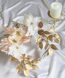 Salon de Lilas（サロンドリラ）の「ポインセチアとアネモネのクリスマスリース（インテリア雑貨）」