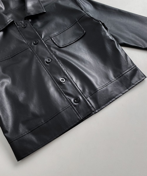MAISON DE THERESE(メゾン ド テレーズ)の「ペティットサイズ レトロ風 合皮のショートジャケット(その他アウター・レディース・ブラウン/ブラック・S/M/L)」の21枚目の写真
