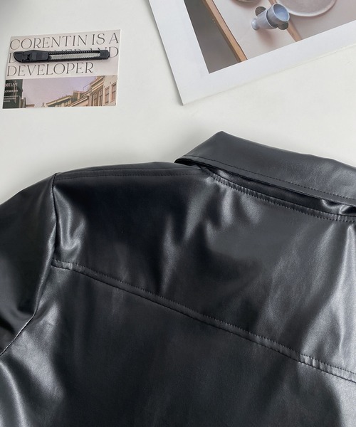 MAISON DE THERESE(メゾン ド テレーズ)の「ペティットサイズ レトロ風 合皮のショートジャケット(その他アウター・レディース・ブラウン/ブラック・S/M/L)」の22枚目の写真