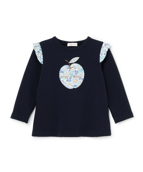 sense of wonder(センスオブワンダー)の「リバティリンゴトレーナー(スウェット・キッズ・チャコール/ネイビー/ピンク・80cm/90cm/100cm/110cm/120cm/130cm)」の3枚目の写真