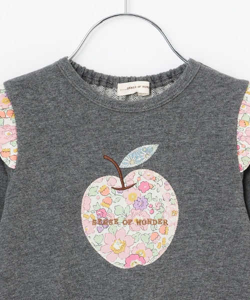 sense of wonder(センスオブワンダー)の「リバティリンゴトレーナー(スウェット・キッズ・チャコール/ネイビー/ピンク・80cm/90cm/100cm/110cm/120cm/130cm)」の5枚目の写真