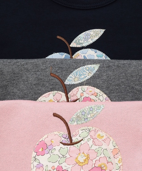 sense of wonder(センスオブワンダー)の「リバティリンゴトレーナー(スウェット・キッズ・チャコール/ネイビー/ピンク・80cm/90cm/100cm/110cm/120cm/130cm)」の6枚目の写真