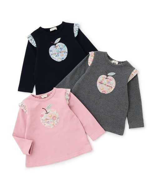 sense of wonder(センスオブワンダー)の「リバティリンゴトレーナー(スウェット・キッズ・チャコール/ネイビー/ピンク・80cm/90cm/100cm/110cm/120cm/130cm)」の10枚目の写真