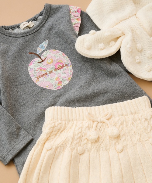 sense of wonder(センスオブワンダー)の「リバティリンゴトレーナー(スウェット・キッズ・チャコール/ネイビー/ピンク・80cm/90cm/100cm/110cm/120cm/130cm)」の13枚目の写真